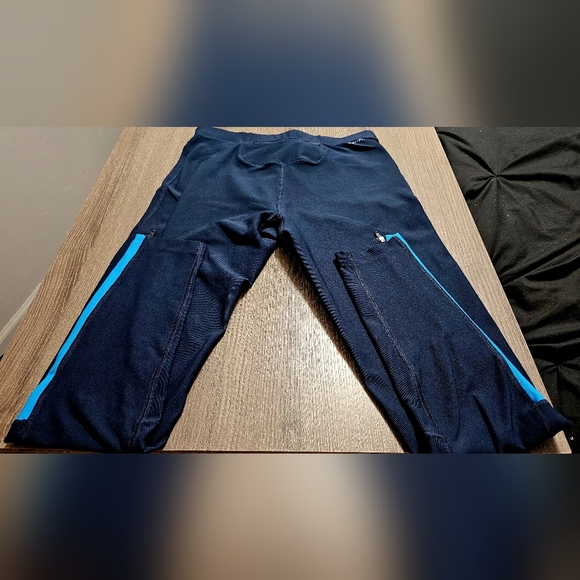 Womens Nike Navy/Caroline blue dri fit compression running leggings size LG - Picture 3 of 8